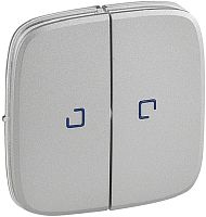 Лицевая панель Legrand Valena Allure для 2-кл. выключателя с подсветкой алюминий картинка